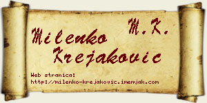 Milenko Krejaković vizit kartica